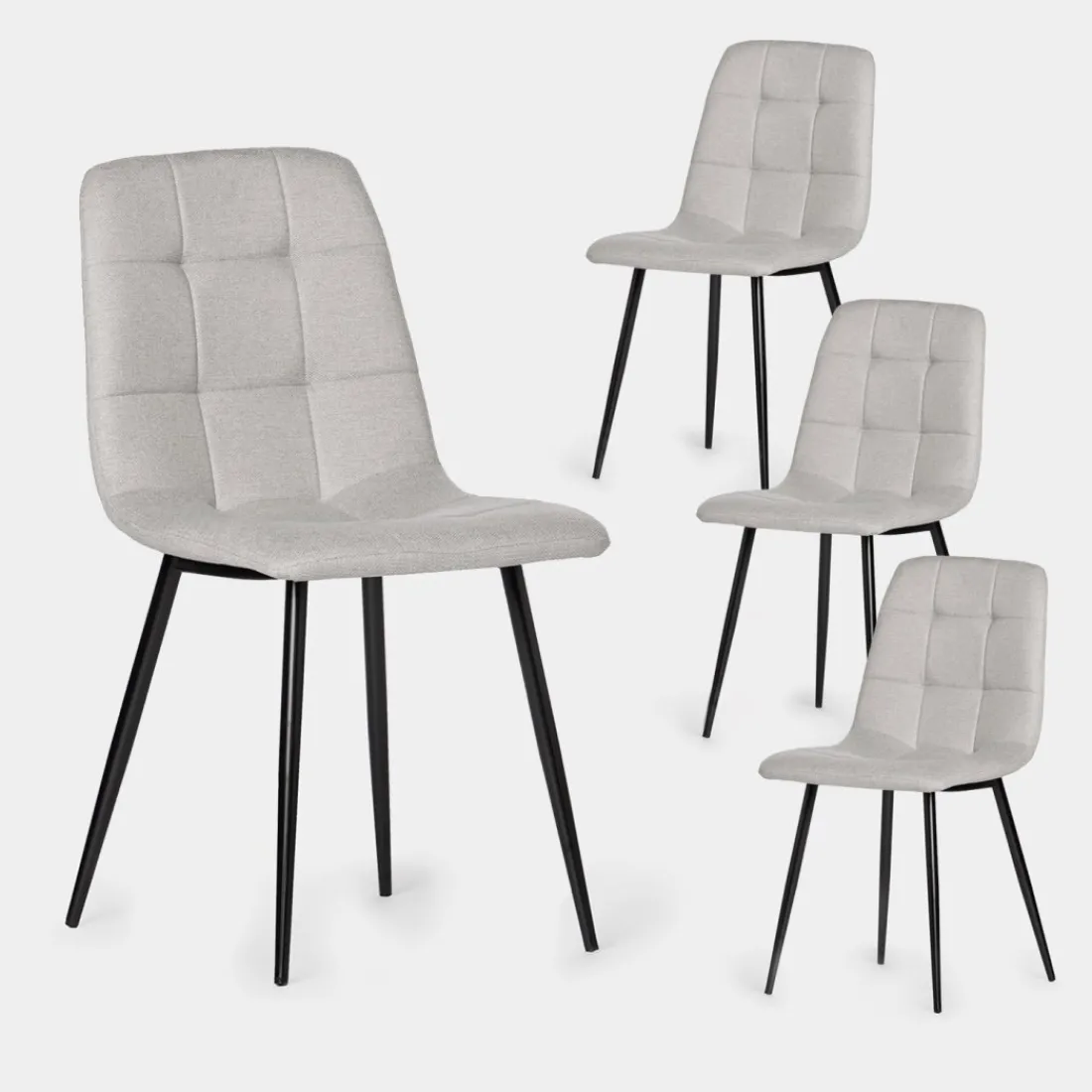 Klast Home Packs 4 Sillas Tapizadas|Sillas De Comedor Y Cocina>Ailan Gris