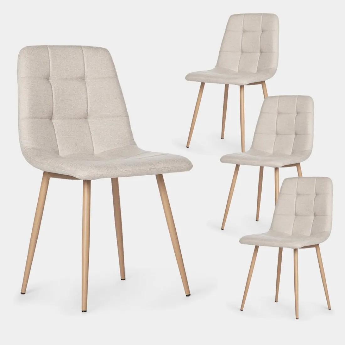 Klast Home Packs 4 Sillas Tapizadas|Sillas De Comedor Y Cocina>Ailan Beige