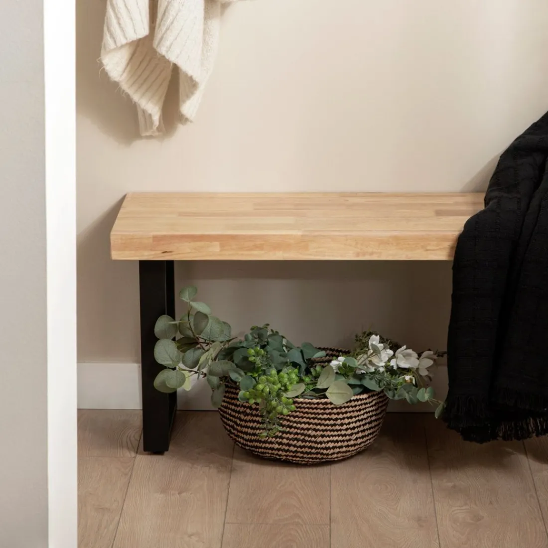 Klast Home Descalzadores Y Baúles Para Pie De Cama|Bancos Para Dormitorio Y Recibidor>Alys Negro/Natural/Natural/blanco