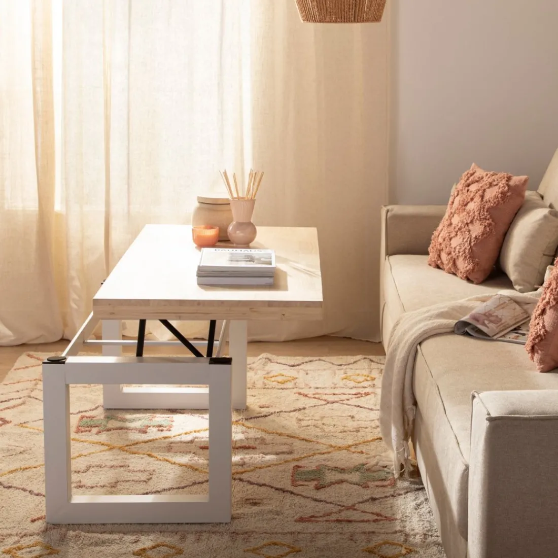 Klast Home Mesas De Centro>Alys Natural/Blanco