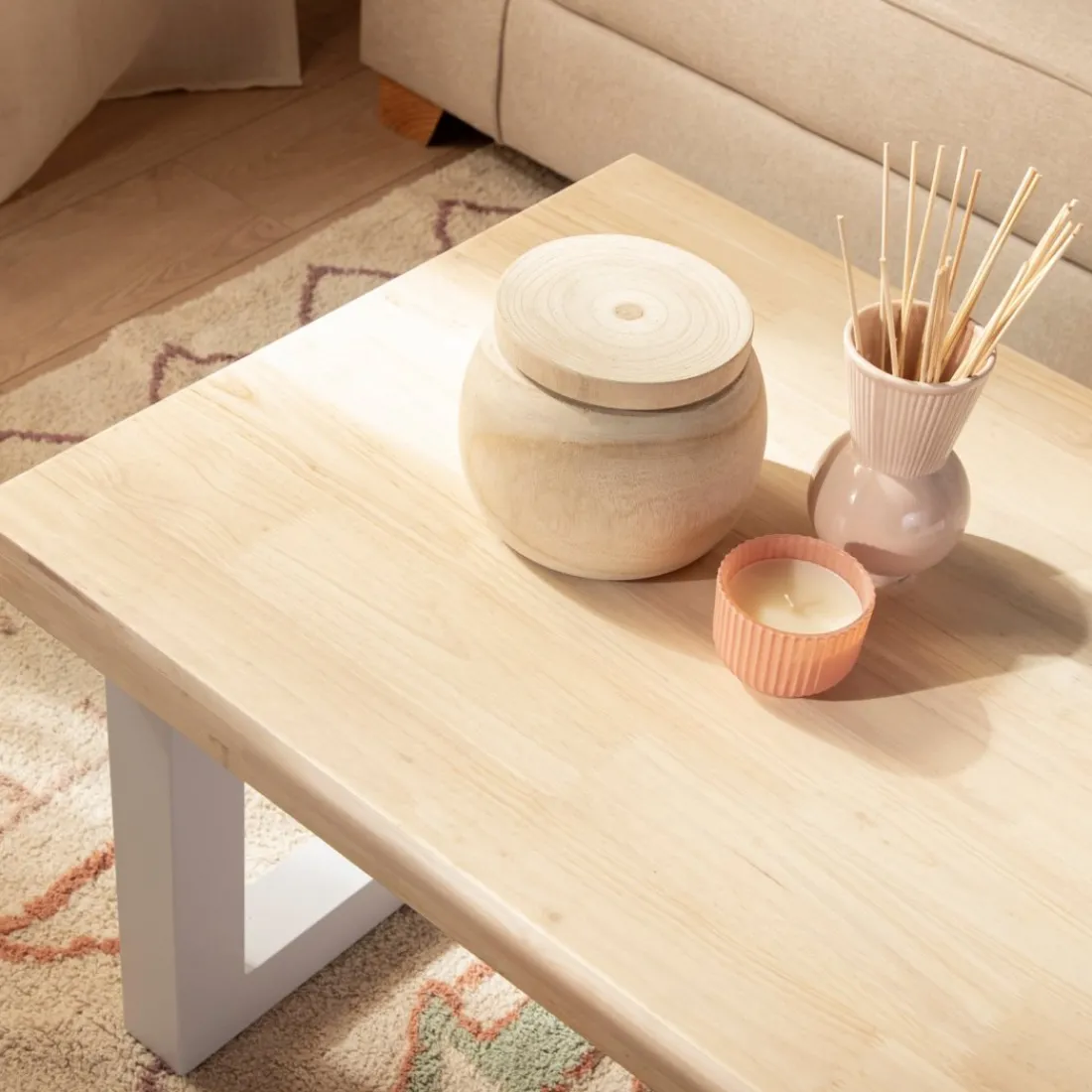 Klast Home Mesas De Centro>Alys Natural/Blanco