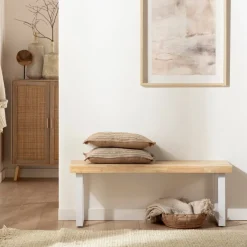 Klast Home Descalzadores Y Baúles Para Pie De Cama|Bancos Para Dormitorio Y Recibidor>Alys Natural/Blanco/Natural/blanco