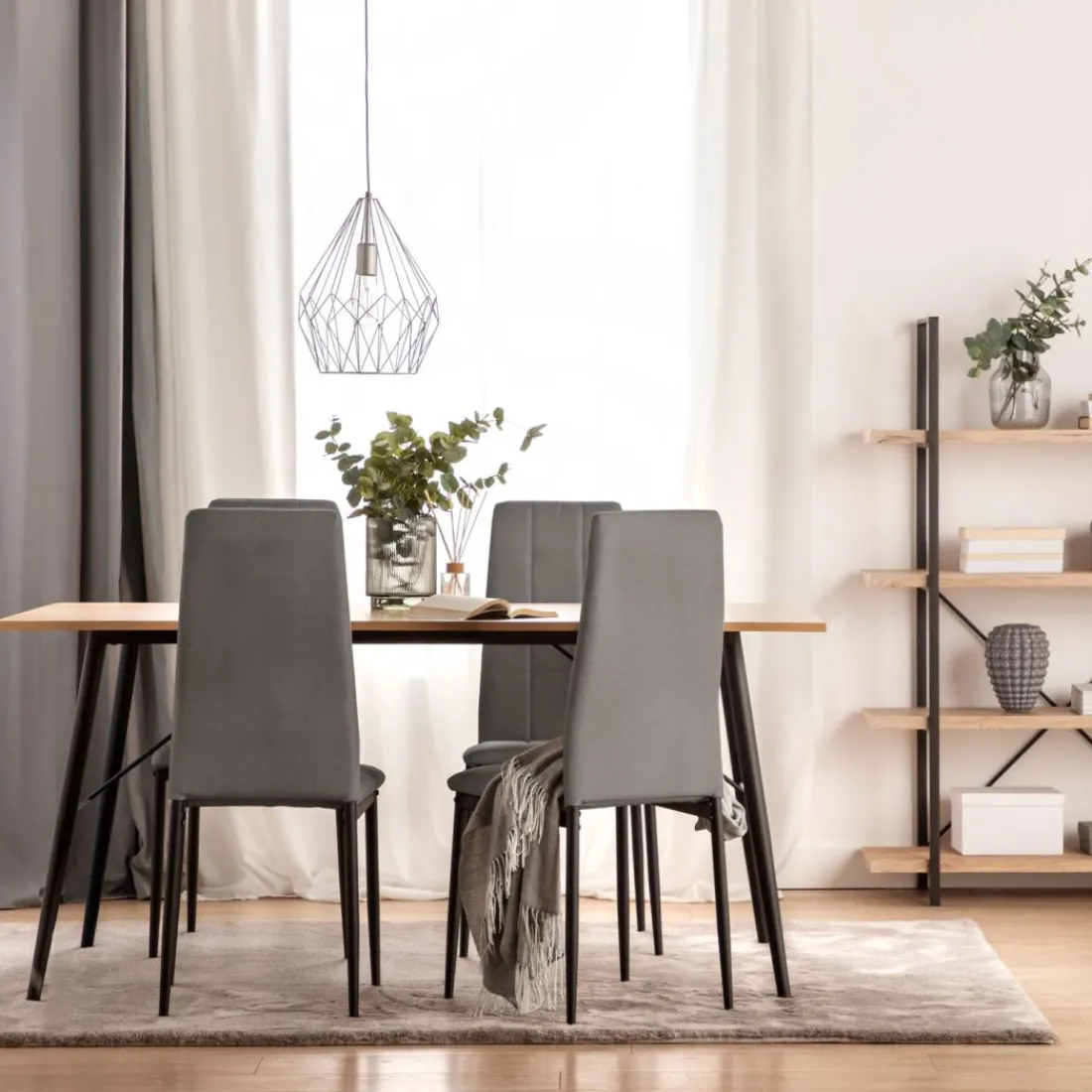 Klast Home Packs 4 Sillas Tapizadas|Sillas De Comedor Y Cocina>Anne Gris topo oscuro