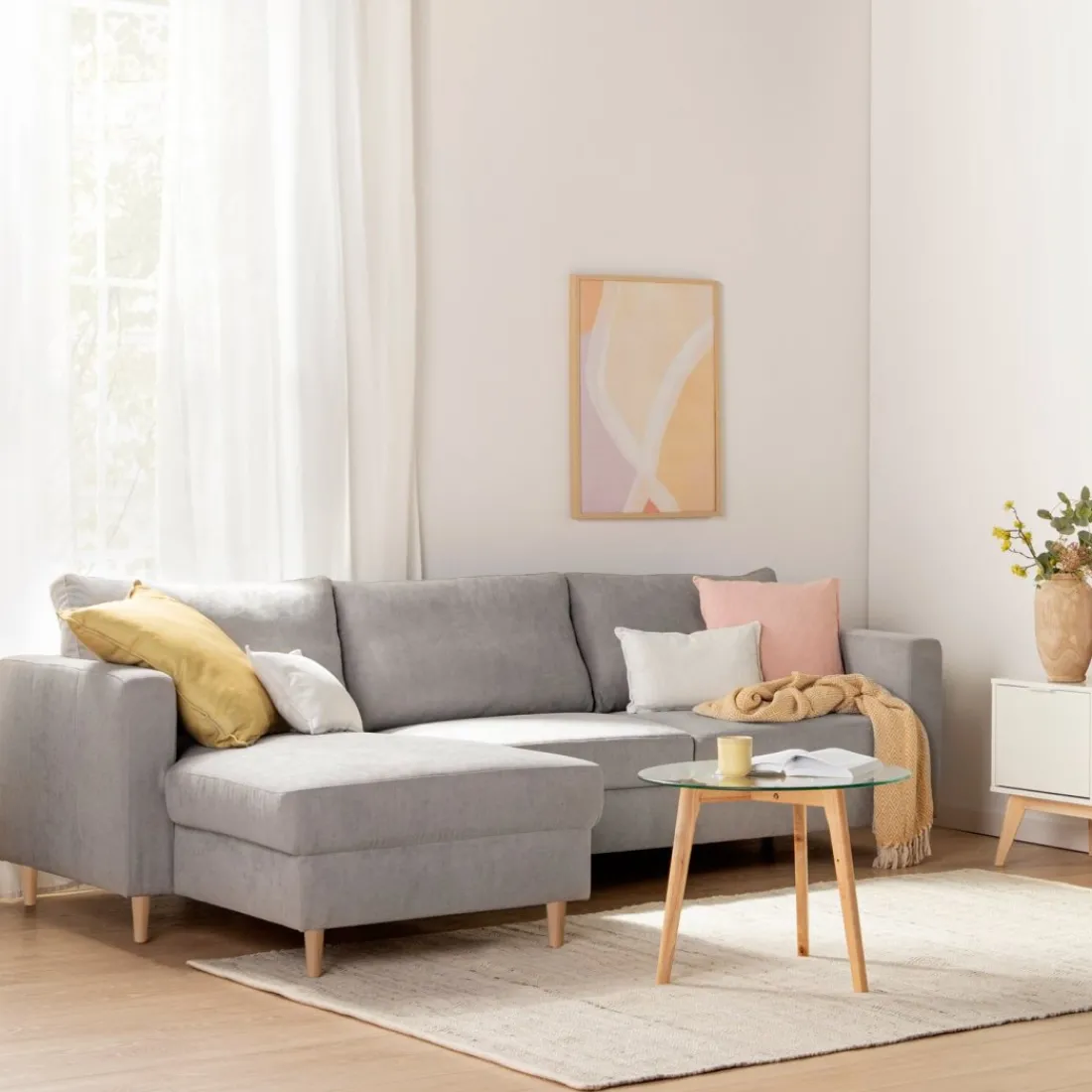 Klast Home Sofás Con Chaise Longue>Beth Gris