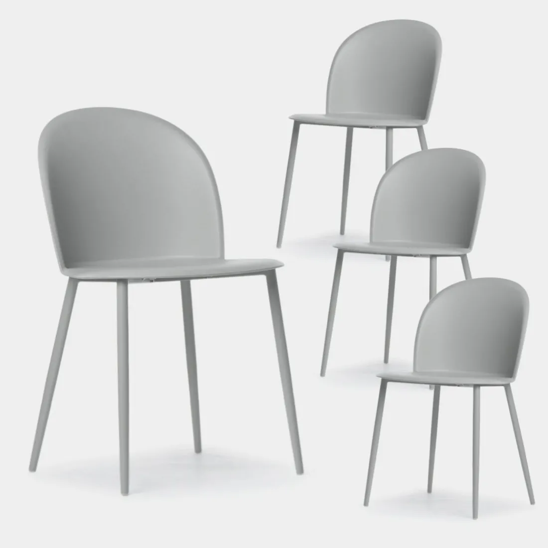 Klast Home Packs 4 Sillas Polipropileno|Sillas De Exterior>Clark Gris