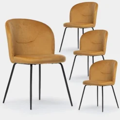 Klast Home Packs 4 Sillas Tapizadas|Sillas De Comedor Y Cocina>Elina Mostaza
