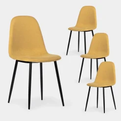 Klast Home Packs 4 Sillas Tapizadas|Sillas De Comedor Y Cocina>Ellis Mostaza