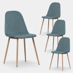 Klast Home Packs 4 Sillas Tapizadas|Sillas De Comedor Y Cocina>Ellis Azul teal
