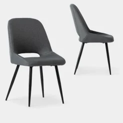Klast Home Packs 2 Sillas Tapizadas|Sillas De Comedor Y Cocina>Emily Gris oscuro