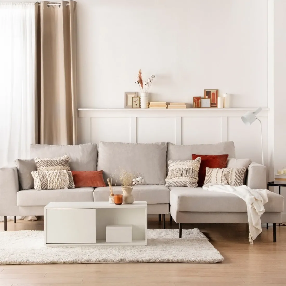 Klast Home Sofás Con Chaise Longue>Emma Beige