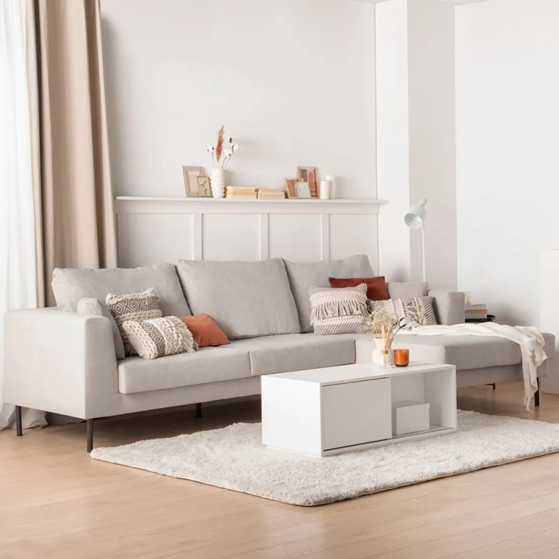Klast Home Sofás Con Chaise Longue>Emma Beige