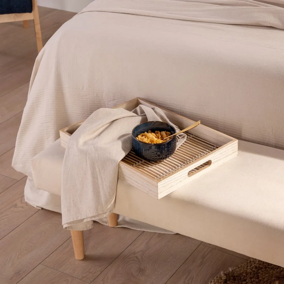 Klast Home Descalzadores Y Baúles Para Pie De Cama|Bancos Para Dormitorio Y Recibidor>Fiore Beige