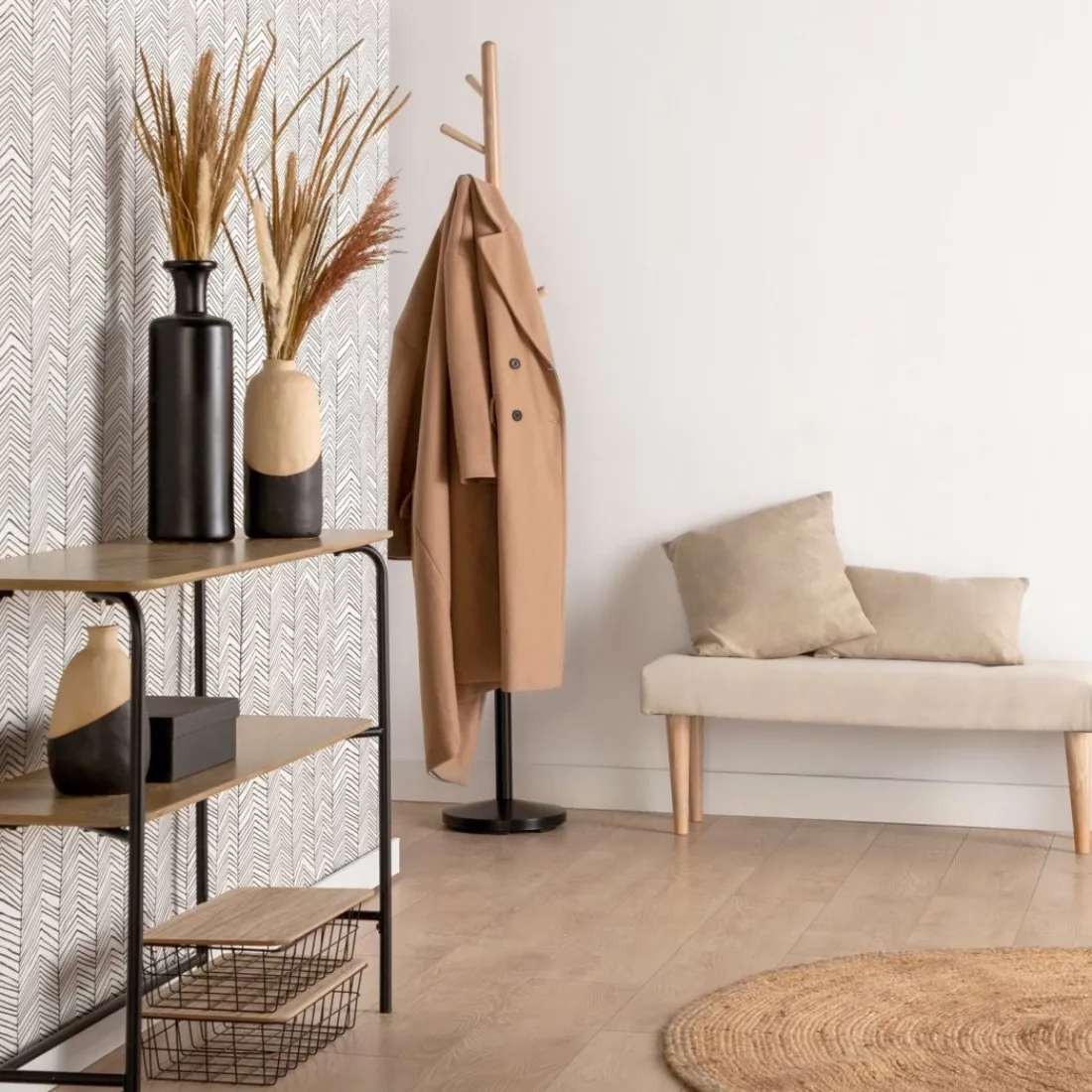 Klast Home Descalzadores Y Baúles Para Pie De Cama|Bancos Para Dormitorio Y Recibidor>Fiore Beige