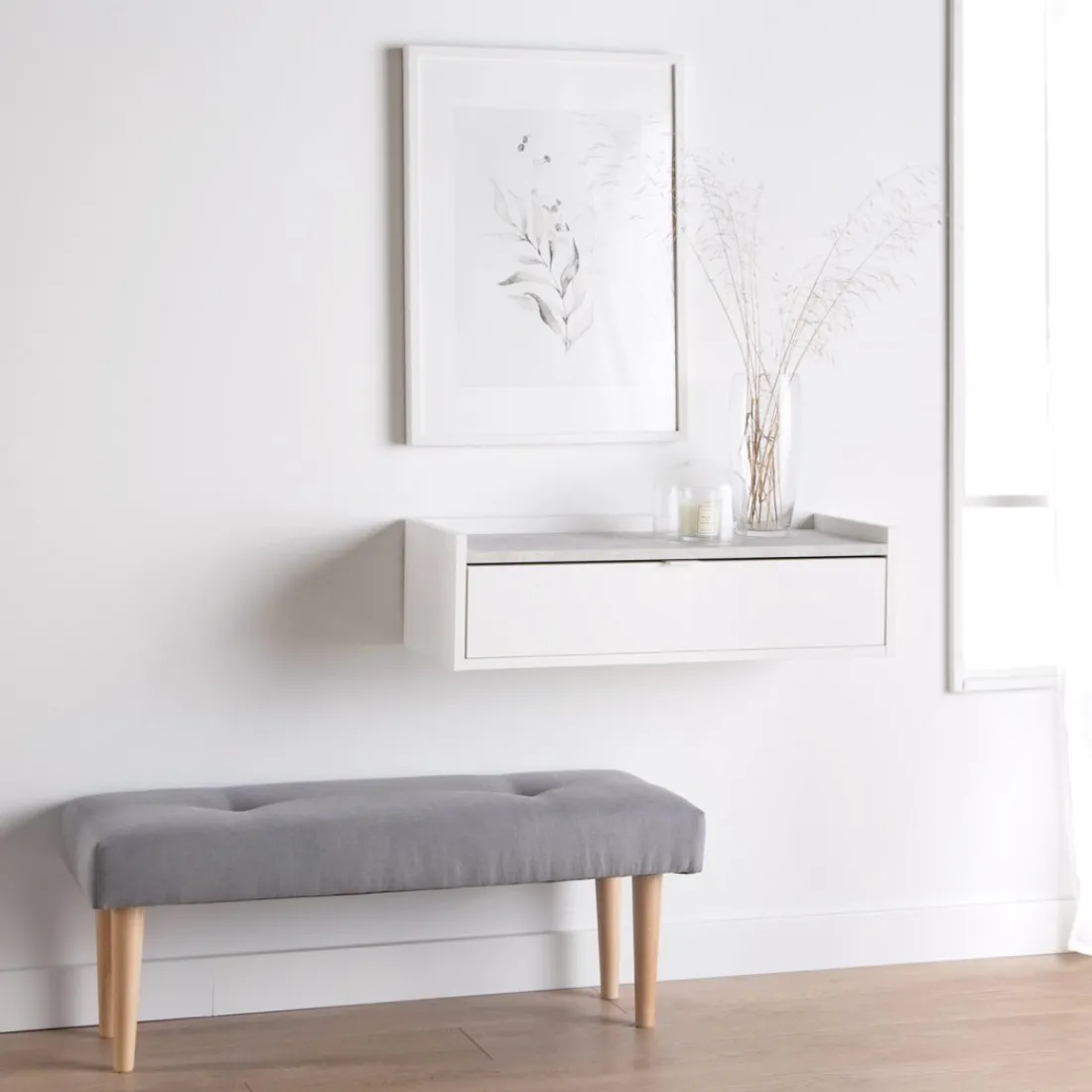 Klast Home Descalzadores Y Baúles Para Pie De Cama|Bancos Para Dormitorio Y Recibidor>Fiore Gris