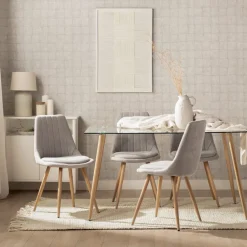 Klast Home Packs 4 Sillas Tapizadas|Sillas De Comedor Y Cocina>Ingrid Gris