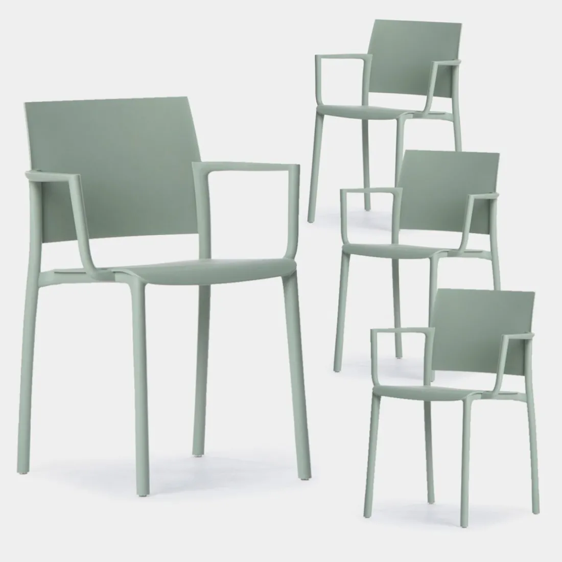Klast Home Packs 4 Sillas Polipropileno|Sillas De Exterior>Jeven Verde