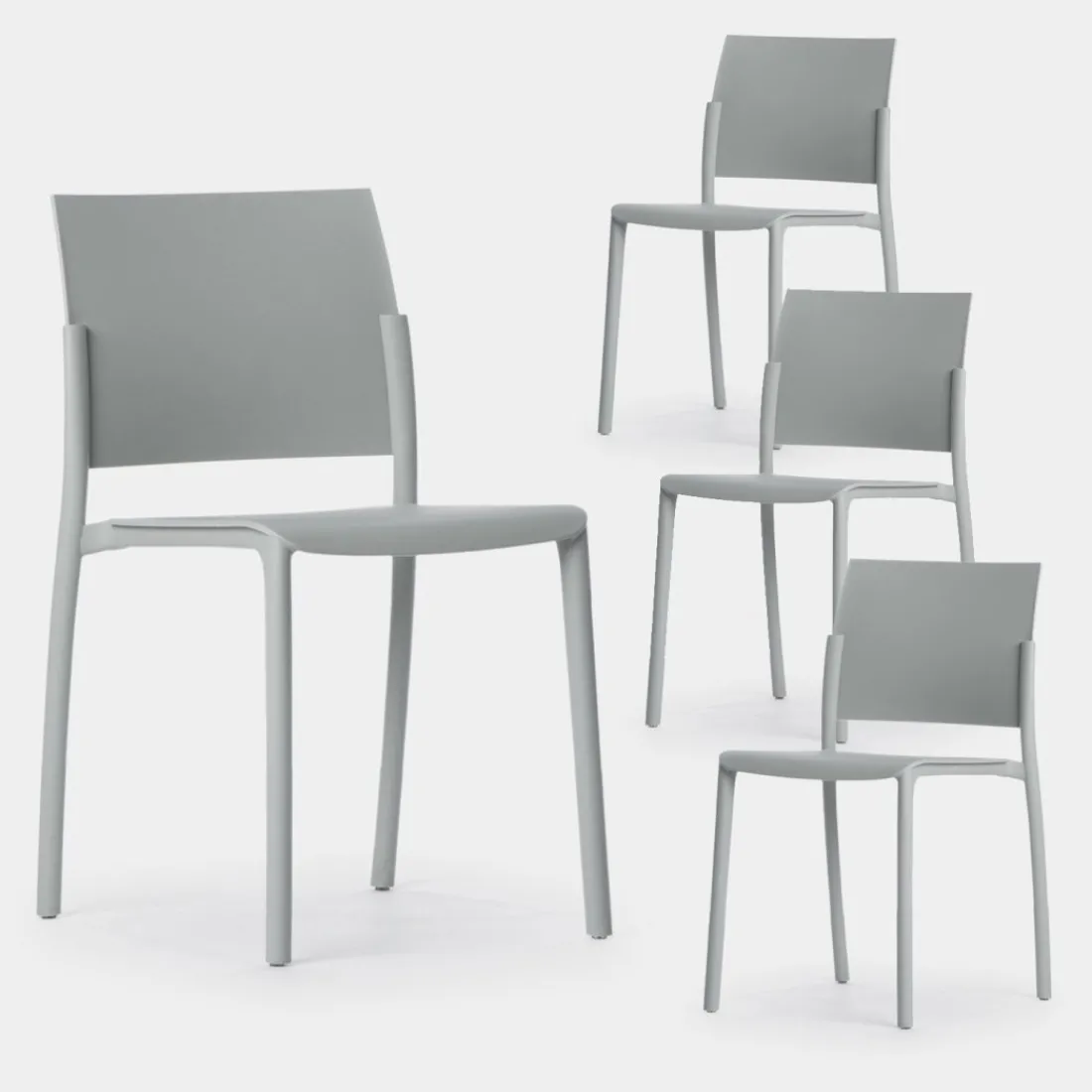 Klast Home Packs 4 Sillas Polipropileno|Sillas De Exterior>Jeven Gris