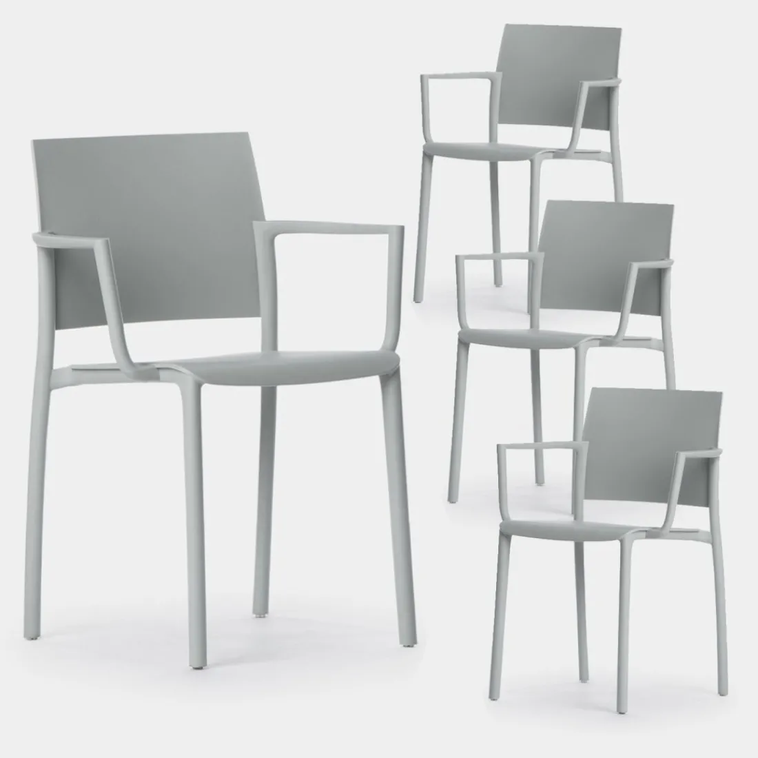 Klast Home Packs 4 Sillas Polipropileno|Sillas De Exterior>Jeven Gris