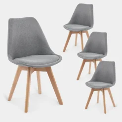 Klast Home Packs 4 Sillas Tapizadas|Sillas De Comedor Y Cocina>Kler Gris