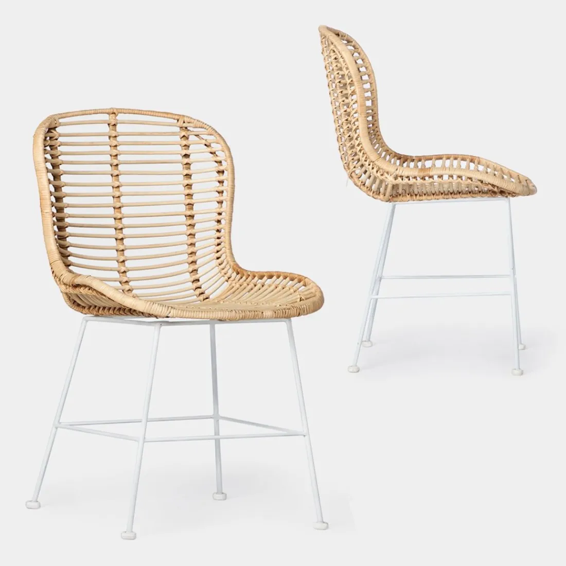 Klast Home Ratán|Packs 2 Sillas Ratán>Leo Natural/Blanco