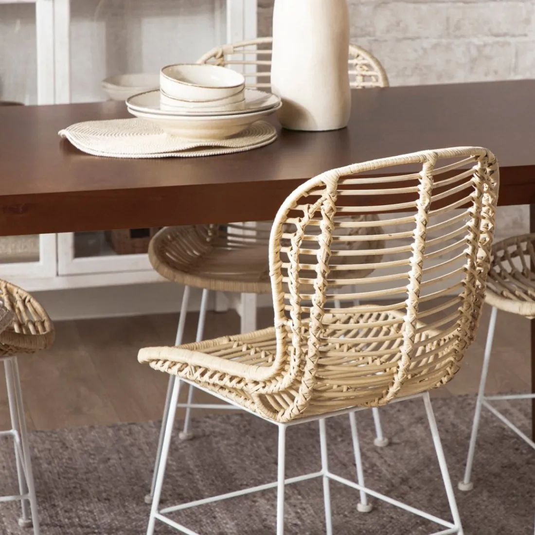 Klast Home Ratán|Packs 2 Sillas Ratán>Leo Natural/Blanco