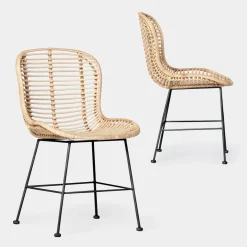 Klast Home Ratán|Packs 2 Sillas Ratán>Leo Negro/Natural