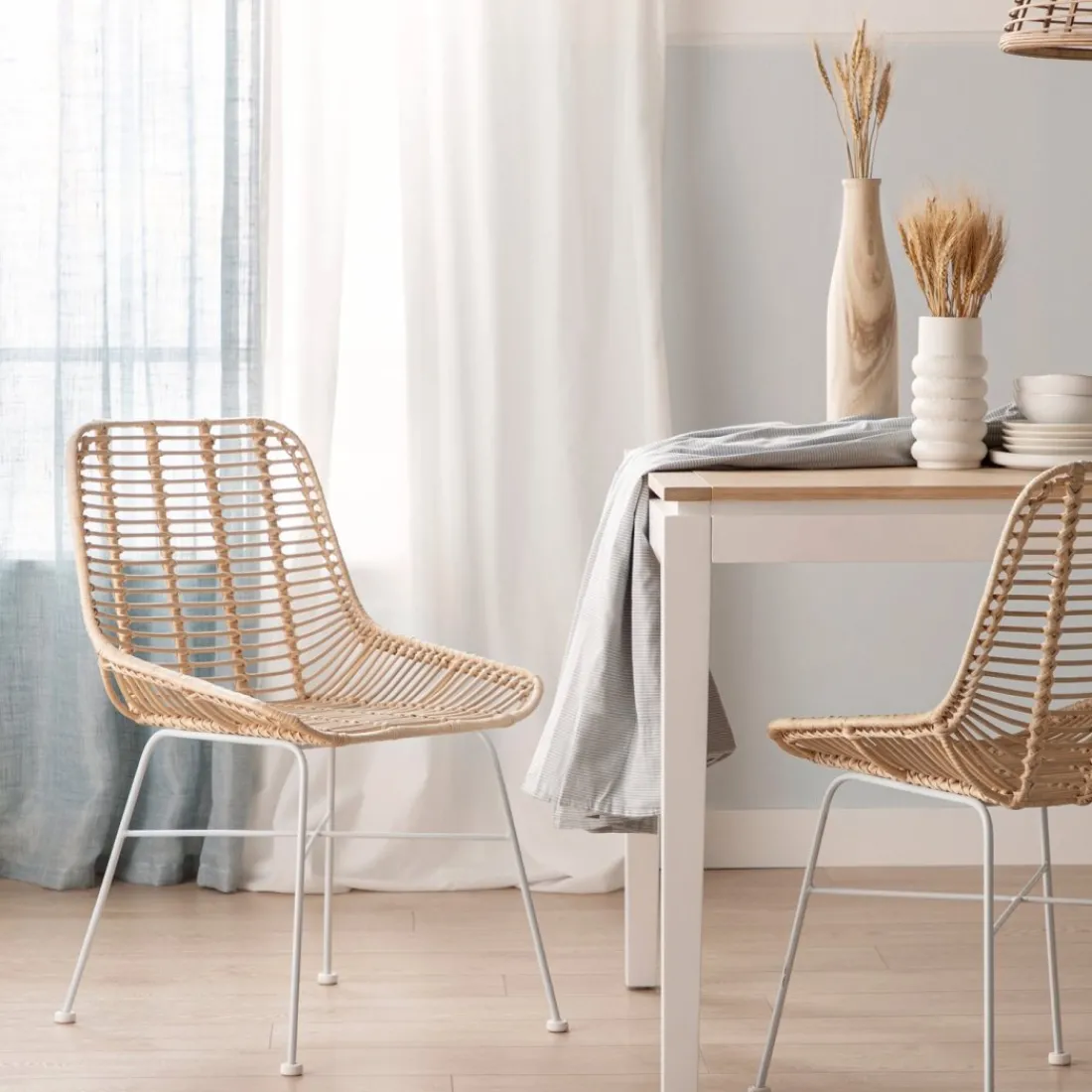 Klast Home Ratán|Packs 2 Sillas Ratán>Lui Natural/Blanco