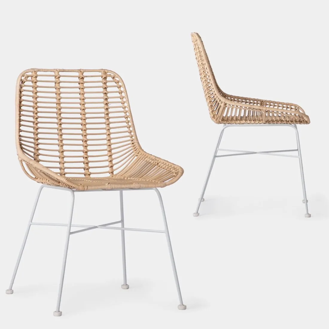 Klast Home Ratán|Packs 2 Sillas Ratán>Lui Natural/Blanco