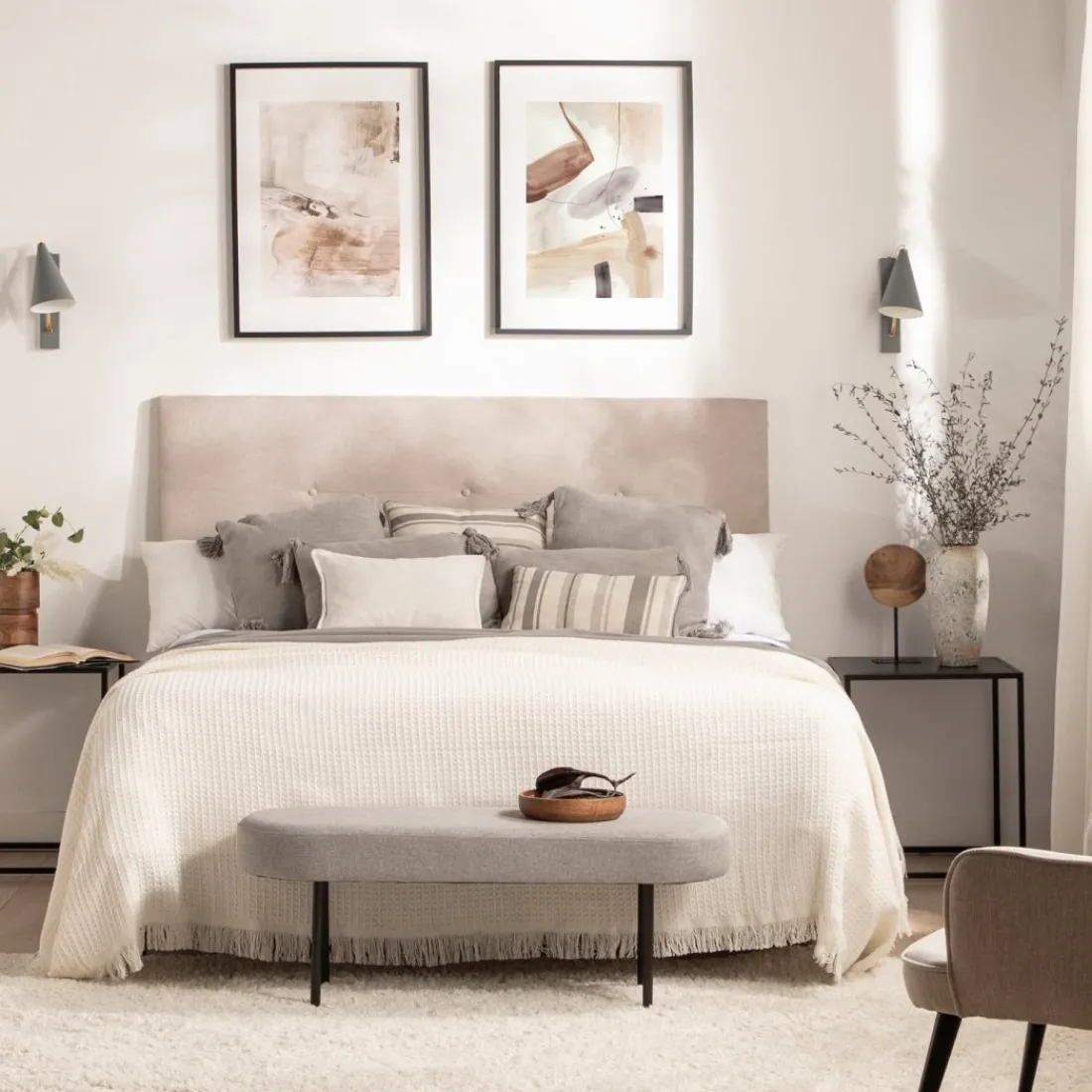 Klast Home Descalzadores Y Baúles Para Pie De Cama|Bancos Para Dormitorio Y Recibidor>Mena Gris