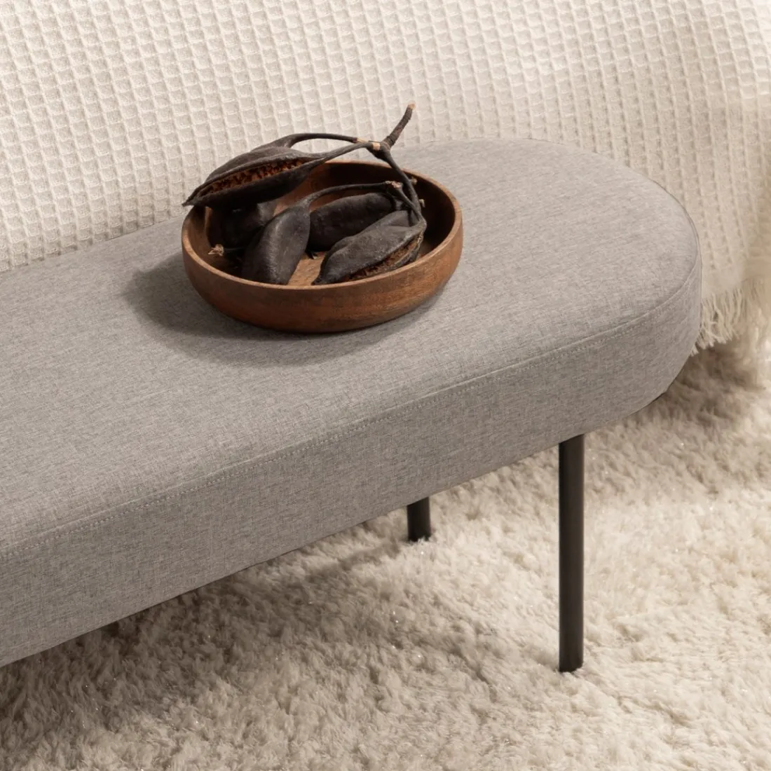 Klast Home Descalzadores Y Baúles Para Pie De Cama|Bancos Para Dormitorio Y Recibidor>Mena Gris