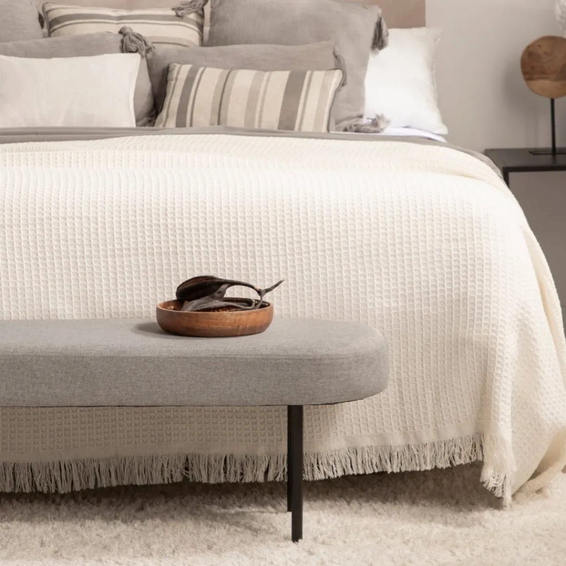 Klast Home Descalzadores Y Baúles Para Pie De Cama|Bancos Para Dormitorio Y Recibidor>Mena Gris